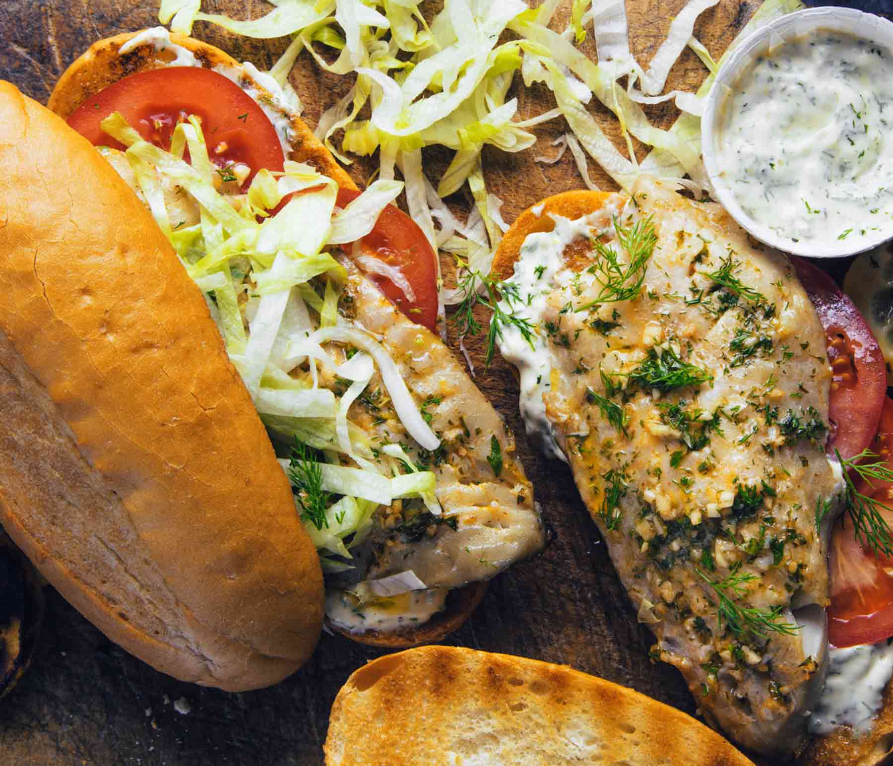 Grilled Walleye Sandwiches