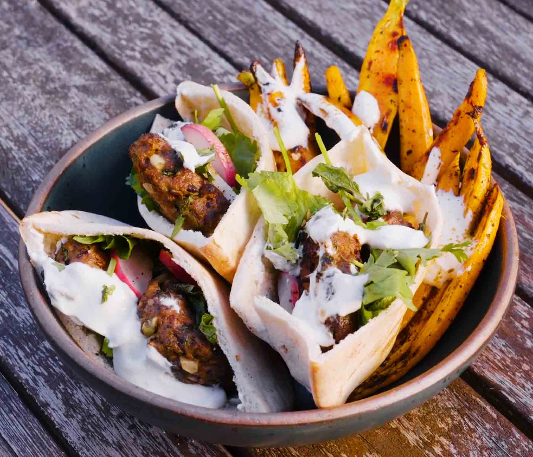 Spiced Lamb Koftas with Fall Grilled Vegetables | Kingsford®